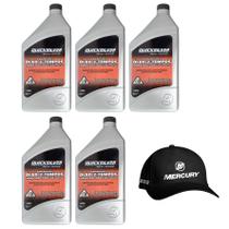 Óleo Náutico Original Mercury Quicksilver Tcw3 2 Tempos Kit Com 05 Litros + Boné Mercury