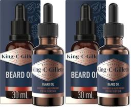 Óleo para Barba King C. Gillette Argan e Jojoba Kit com 2 unidades de 30 ml