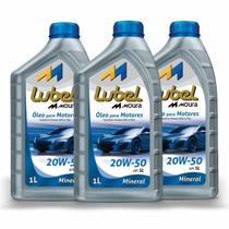 Óleo Para Motores 20W-50 API SL Mineral Lubel 1 Litro - 3 Unidades
