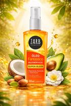 Óleo para os cabelos fantástico zarb, 60ml, nutrição e brilho, repara o frizz, várias fragrâncias. fragrância:super óleo