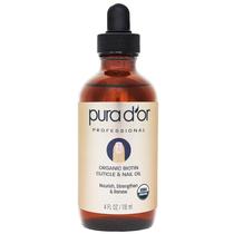 Óleo para unhas e cutículas PURA D'OR orgânico com biotina e vitamina E 120mL
