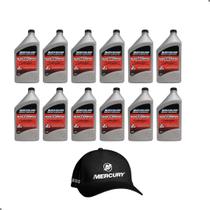 Óleo Quicksilver TCW3 Orig 1 Litro Kit C/12 + Boné Mercury