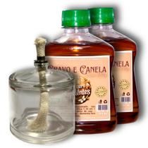 Óleo repelente cravo/canela 2x250ml+lamparina de vidro 100ml