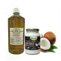 Óleo Rícino Puro 1 Lt + 1 Óleo De Coco 500ml Extra Virgem