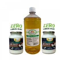 Óleo Rícino Puro 1 Lt + 2 Óleo De Coco 500ml Extra Virgem