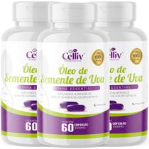 Óleo Semente de Uva 3 Frascos cápsulas 1000mg