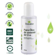 Óleo Vegetal Puro Semente de Uva 120ml Livealoe