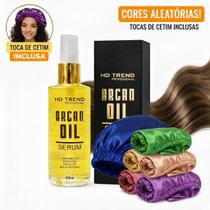 Óleos de Argan HD Trend Profissional 60ml Brilho Intenso, AntiFrizz e Restauração Capilar, proteção termica