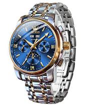 OLEVS Relógio masculino automático, original, movimento mecânico, Slef-Wind de seis pinos, luxuoso, à prova d'água, HD,