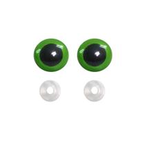 Olho grande com trava Verde para Amigurumi Circulo - Embalagem 10 pares