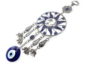 Olho Grego Amuleto Decorativo Mandala Sol Lua e Estrelas 21cm - MP Símbolos