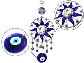 Olho Grego Talismã Olho Turco Mandala Sol e Lua Decoração 31cm - MP Símbolos