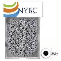 Olho Movel 08mm Preto Pacote com 100 Unidades Nybc
