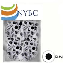 Olho Movel 12mm Preto Pacote com 100 Unidades Nybc