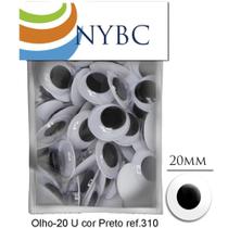 Olho Movel 20mm Preto Pacote com 100 Unidades Nybc