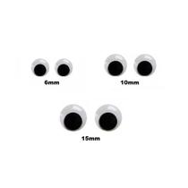 Olho Móvel Adesivo 6MM/10MM/15MM PACOTE C/50 e 100 Unidades - Olho Móvel Adesivo 6MM/10MM/15MM PACOTE C/50 e 100 Unidades -