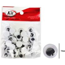 OLHO Móvel Artesanato 12MM Preto Pacote com 50 Unidades