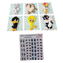 Olhos Comestiveis de Gelatina - Looney Tunes 27 Pares