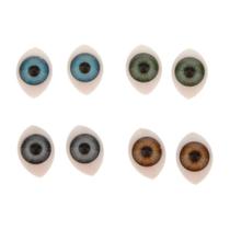 Olhos de boneca: plástico oval com encosto plano, íris de 20 mm, 11 mm para porcelana