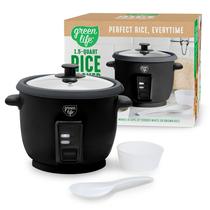 Olla Arrocera GreenLife de 3 Tazas con Recubrimiento Antiadherente y Función Automática de Mantener Caliente