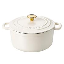 Olla Holandesa CAROTE 4QT Hierro Fundido Esmaltado Blanco Crema Olla Holandesa CAROTE 4QT Hierro Fundido Esmaltado Blanco Crema