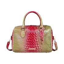 Ombre crocodilo em relevo boston bolsa estilo clássico crossbody bolsa feminina de couro