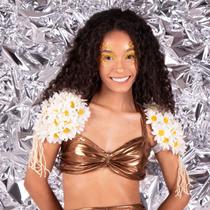 Ombreira Margarida Branca Material EVA Adulto Fantasia de Carnaval Ombreira Margarida Branca Material EVA Adulto Fantasia de Carnaval