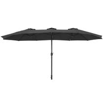 Ombrellone Retangular Oversize 4,50m x 2,65m Preto Bel Alumínio Central Manivela FPS 60 Quiosque