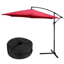 Ombrellone Suspenso 3M Bordô com Bolsa para Areia Redonda Base de Ombrellone 30Kg IMPORTWAY Ombrellone Suspenso 3M Bordô com Bolsa para Areia Redonda Base de Ombrellone 30Kg IMPORTWAY