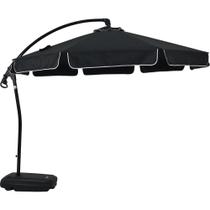 Ombrellone Suspenso Giratório 360 Búzios 3 metros Preto + Base em ABS 50 Litros Preta Bel Ombrellone Suspenso Giratório 360 Búzios 3 metros Preto + Base em ABS 50 Litros Preta Bel