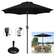 Ombrelone 3 Metros Com Base Redonda Concreto Articulado De Manivela Para Piscina Preto - AMZ Ombrelone 3 Metros Com Base Redonda Concreto Articulado De Manivela Para Piscina Preto - AMZ