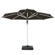 Ombrelone 3m Marrom Alumínio Articulado Em Poliéster para Piscinas e Hotéis e Proteção Contra UV