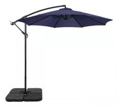 Ombrelone Articulado Guarda Sol De Praia Jardim Lateral 3 Metros Azul Base 60l RM Decor Ombrelone Articulado Guarda Sol De Praia Jardim Lateral 3 Metros Azul Base 60l RM Decor