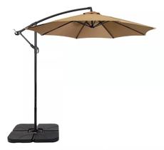 Ombrelone Articulado Guarda Sol De Praia Jardim Lateral 3 Metros Bege Base 60l RM Decor Ombrelone Articulado Guarda Sol De Praia Jardim Lateral 3 Metros Bege Base 60l RM Decor