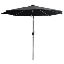 Ombrelone Base Central Redondo 2,7m Alumínio com Led 8 Varetas Piscina Cinza Importway Iwobcl-270 Cz