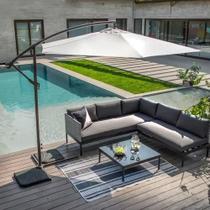 Ombrelone Bege Lateral Aluminio 245x270 Cm Palha Ombrelone Bege Lateral Aluminio 245x270 Cm Palha