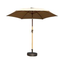 Ombrelone Central Base HDPE Miramar Rivatti 270cm (Larg) Alumínio Cor Madeira Capa Poliéster Fendi