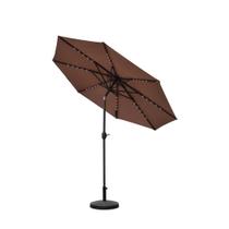 Ombrelone Central com Base HDPE Aruba Rivatti 270 cm (Larg) Alumínio Capa Poliéster Fendi com LED