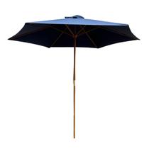 Ombrelone Central de Madeira 2,00 metros Redondo Guarda Sol Piscina Praia Jardim Grande Importway