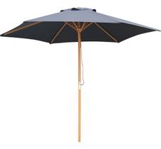 Ombrelone Central De Madeira Com Cobertura Preta 250x250 Cm