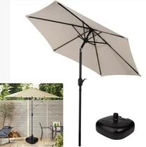 Ombrelone com Base para Piscina 2,5m Articulado Com Manivela Ipanema Bege - AMZ Ombrelone com Base para Piscina 2,5m Articulado Com Manivela Ipanema Bege - AMZ