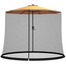 Ombrelone Externo Cobertura 330cm c/Mosquiteiro Estrutura em Aço c/Manivela Bege G31 - Importway
