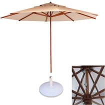 Ombrelone Guarda Sol 2,40 Metros Mor de Madeira Resistente com Base Alumínio