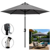 Ombrelone Guarda Sol 2,5m Com Manivela Articulado Jardim Piscina Ipanema CINZA - AMZ Ombrelone Guarda Sol 2,5m Com Manivela Articulado Jardim Piscina Ipanema CINZA - AMZ