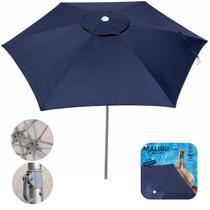Ombrelone Guarda Sol 2,6m Sombreiro Alumínio Malibu Jardim Praia Azul Marinho - 1901 Tobee Ombrelone Guarda Sol 2,6m Sombreiro Alumínio Malibu Jardim Praia Azul Marinho - 1901 Tobee