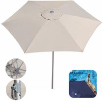 Ombrelone Guarda Sol 2,6m Sombreiro Alumínio Malibu Jardim Praia Bege - 1900 Tobee