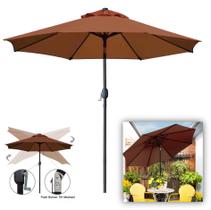 Ombrelone Guarda Sol 3m Com Manivela Articulado Jardim Piscina Maresias Marrom - AMZ