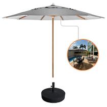 Ombrelone Guarda Sol 3mts Madeira + Base 40kg Praia Piscina Jardim Ombrelone Guarda Sol 3mts Madeira + Base 40kg Praia Piscina Jardim