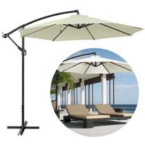 Ombrelone Guarda Sol De Praia Jardim Lateral 3 Metros Cinza