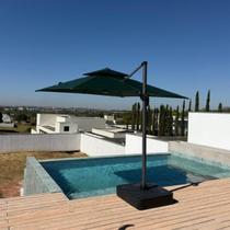Ombrelone guarda sol lateral 3x3 metros base 150l led monte carlo piscina jardim area externa